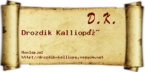 Drozdik Kalliopé névjegykártya